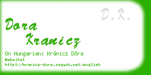 dora kranicz business card